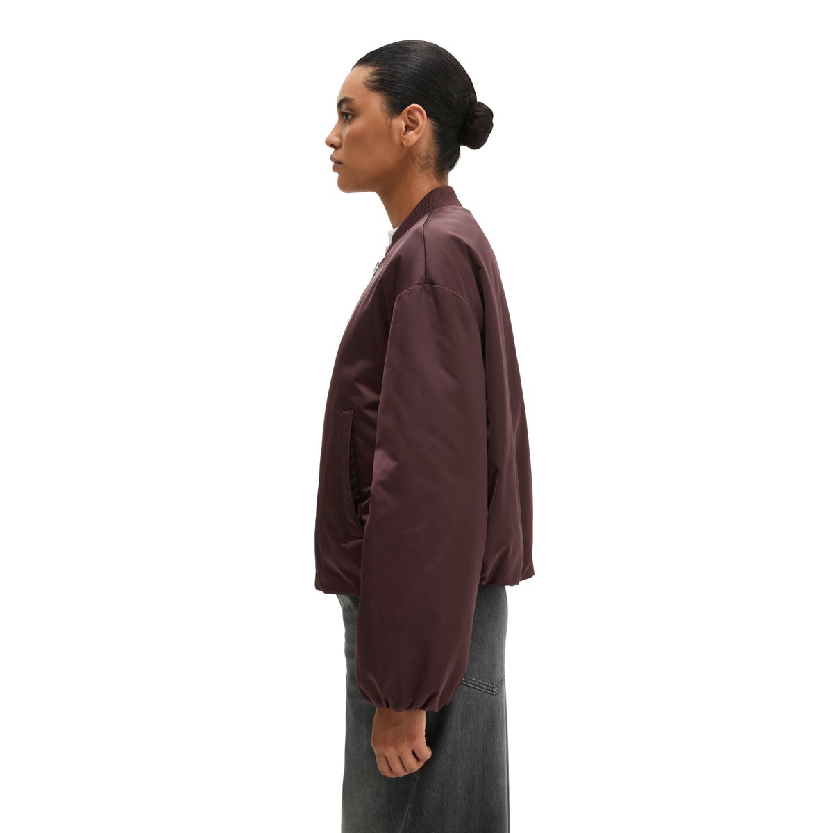 Blouson style aviateur regular cropped en polyester recyclé rouge, MARC O'POLO
