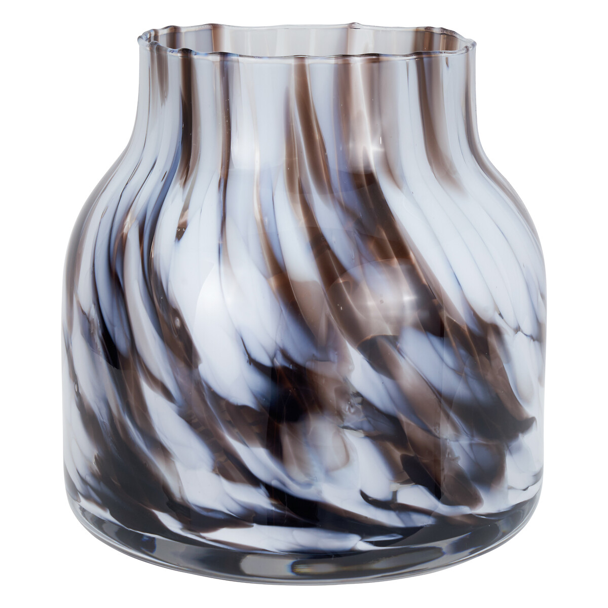 22cm Tortoise Shell Glass Vase black/white, ÉDITÉ