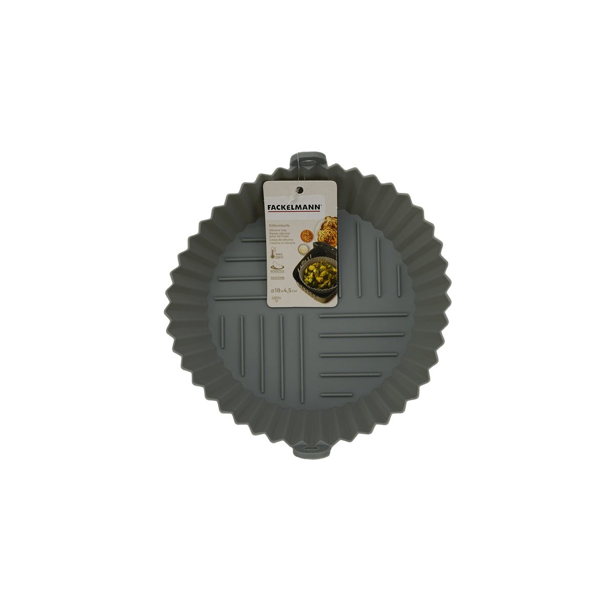 Moule en silicone air fryer rond 18 cm gris, FACKELMANN