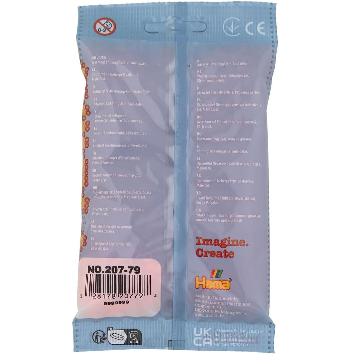 Sachet 1000 perles plastique Midi Abricot orange, HAMA