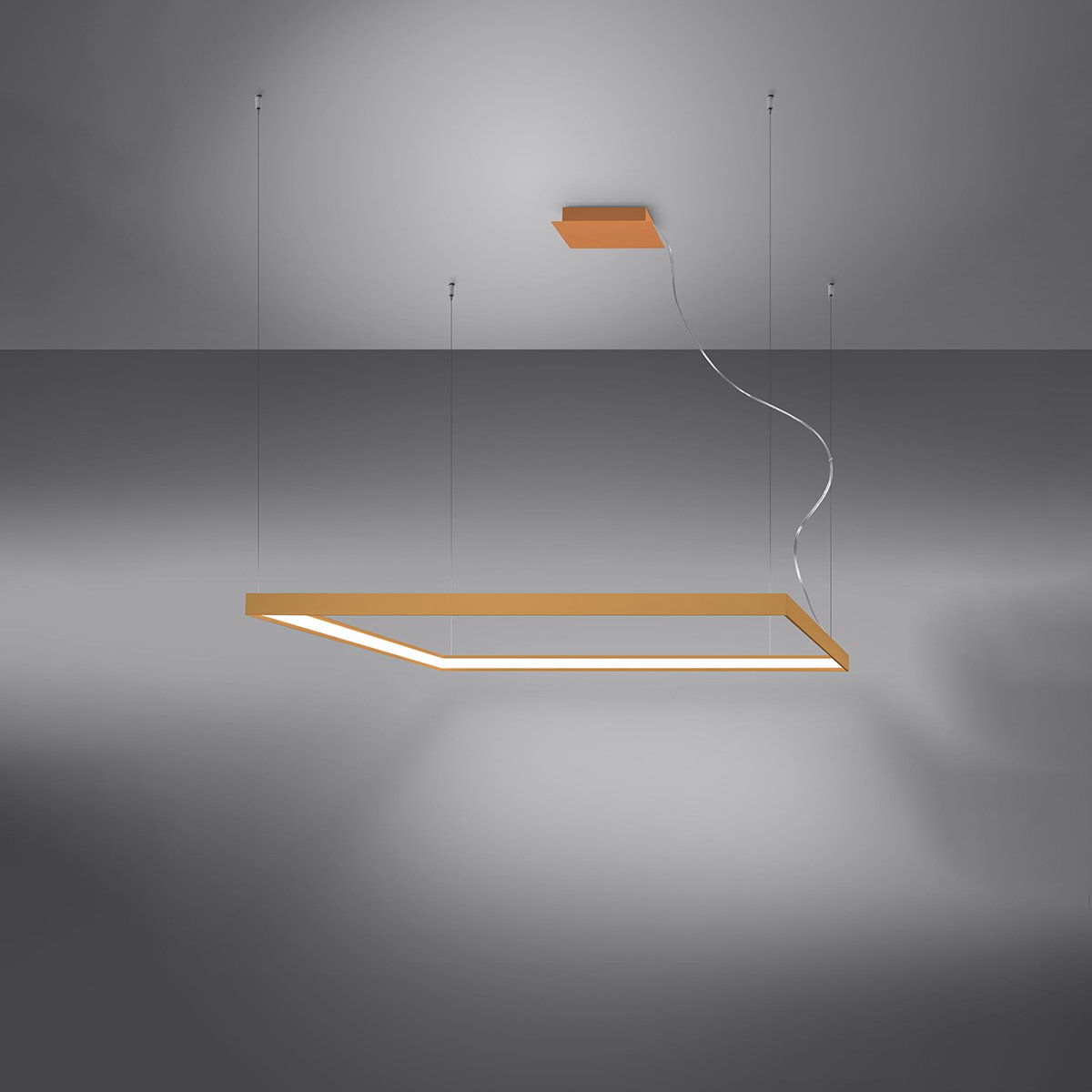 Lustre Aluminium Doré LED 1 Nelya doré, EDEN