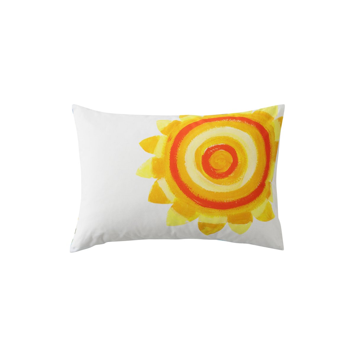 Taie d'oreiller rectangulaire coton bio PINATA imprime, CARRE BLANC