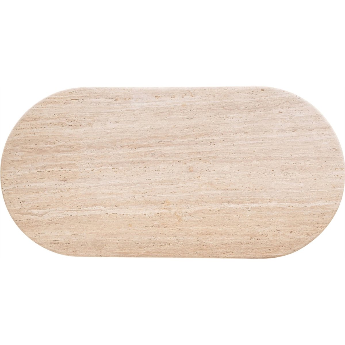Table à manger ovale en pierre, LA CANTERA beige travertin naturel, RECOLLECTION