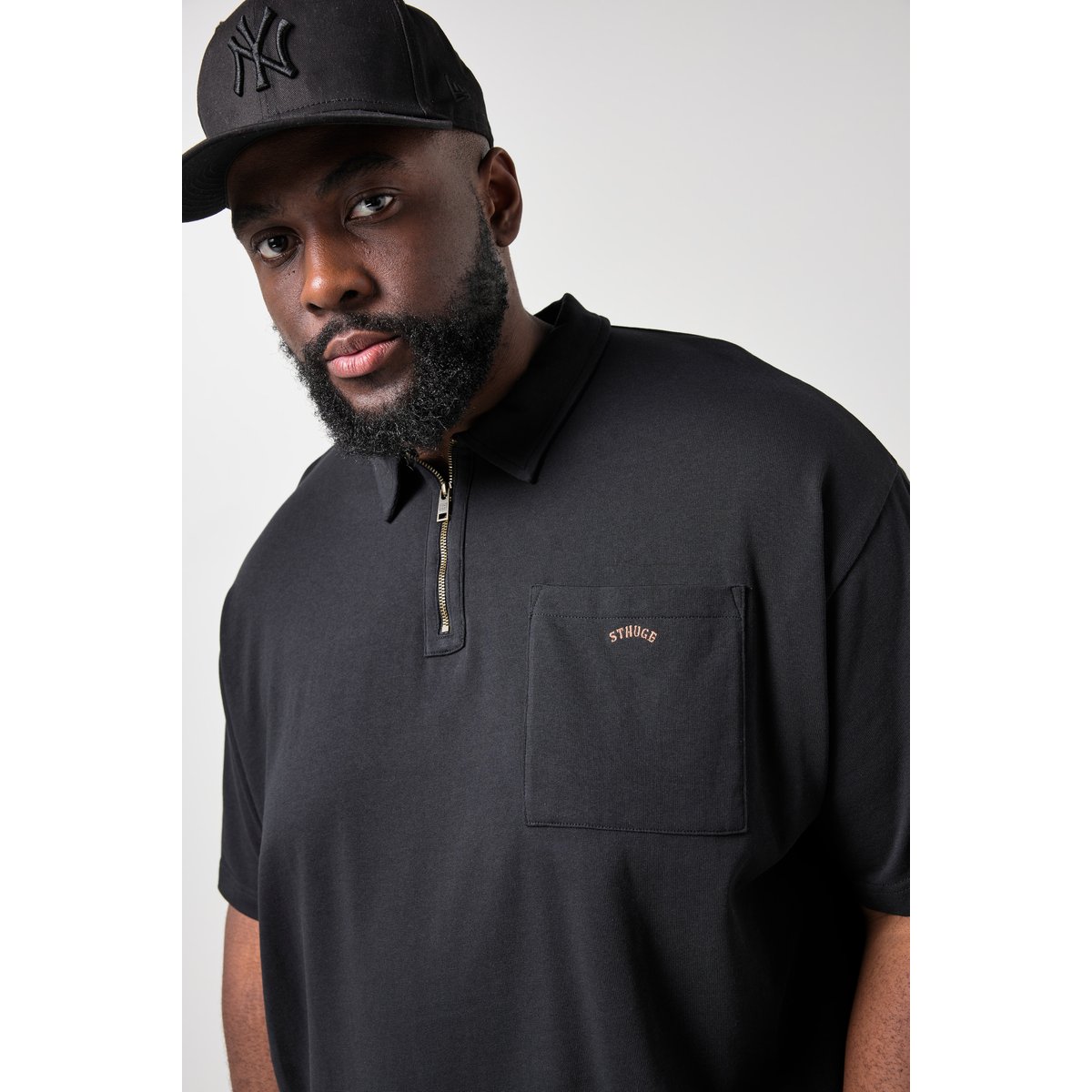 Polo oversize noir, STHUGE