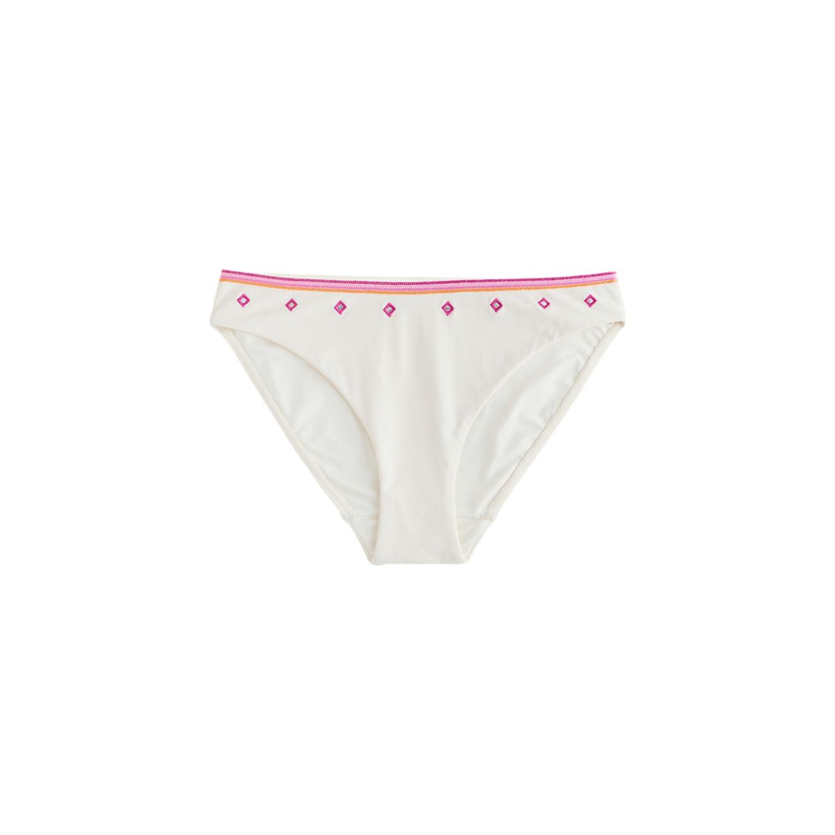Bas de bikini taille haute ornés sequins crème/rose, NEXT