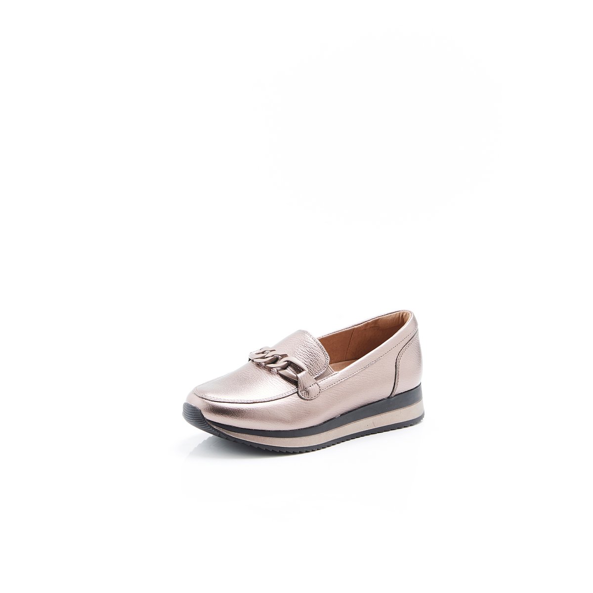 Moccasins Amortyl avec chaînette gris coloris bronze, DAMART