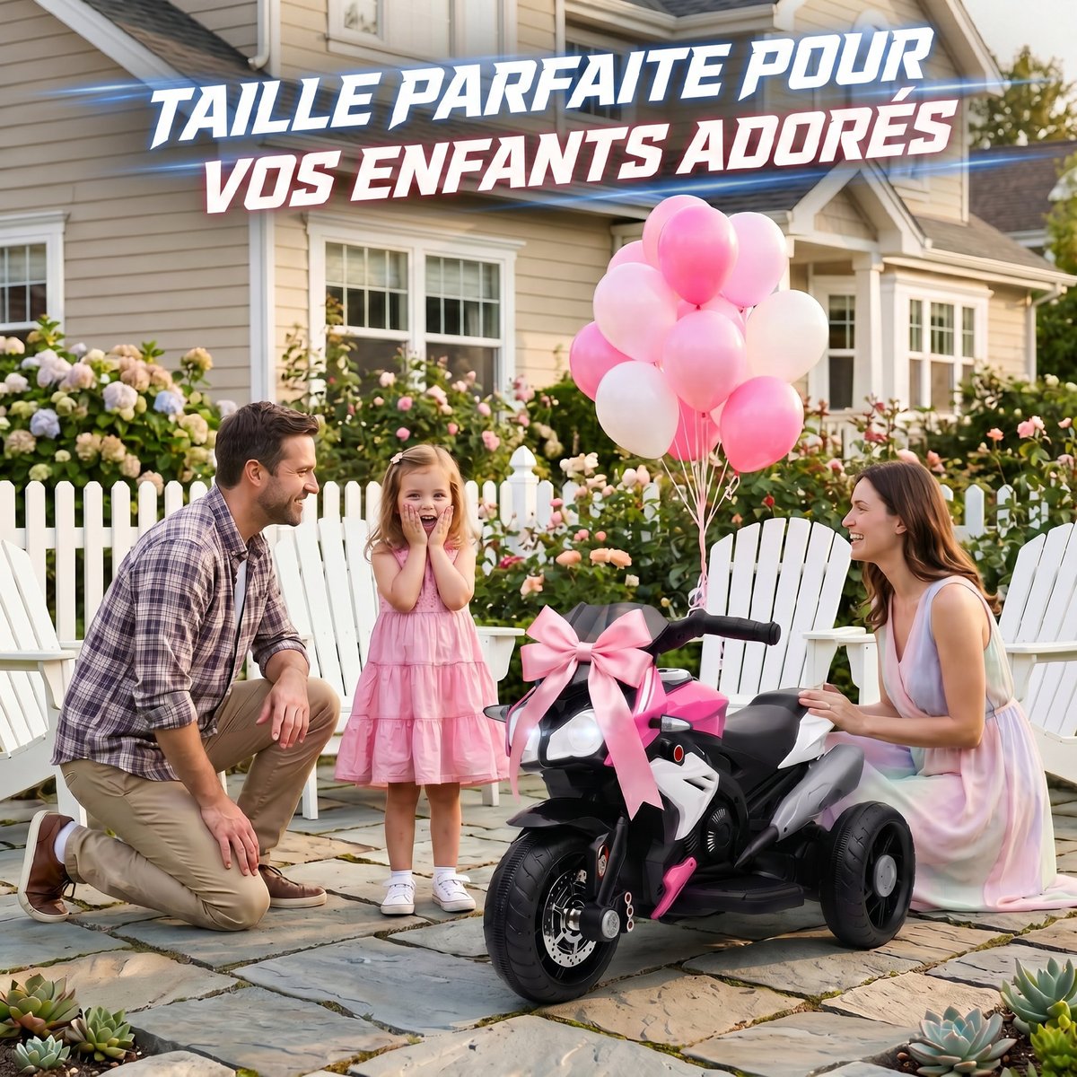 Moto électrique à conducteur assis PP Rose rose et noir, HOMCOM