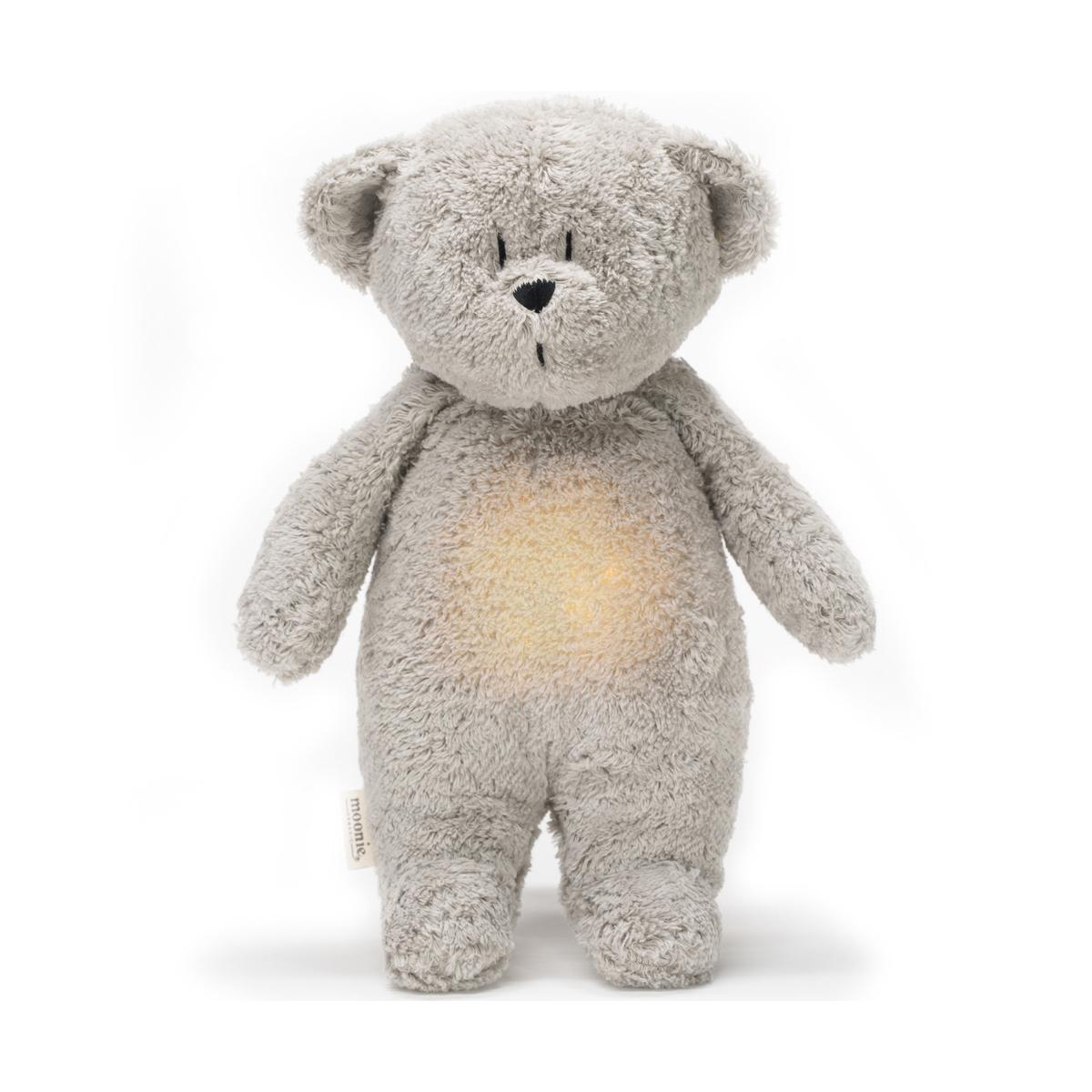 Peluche veilleuse Ours gris clair, MOONIE