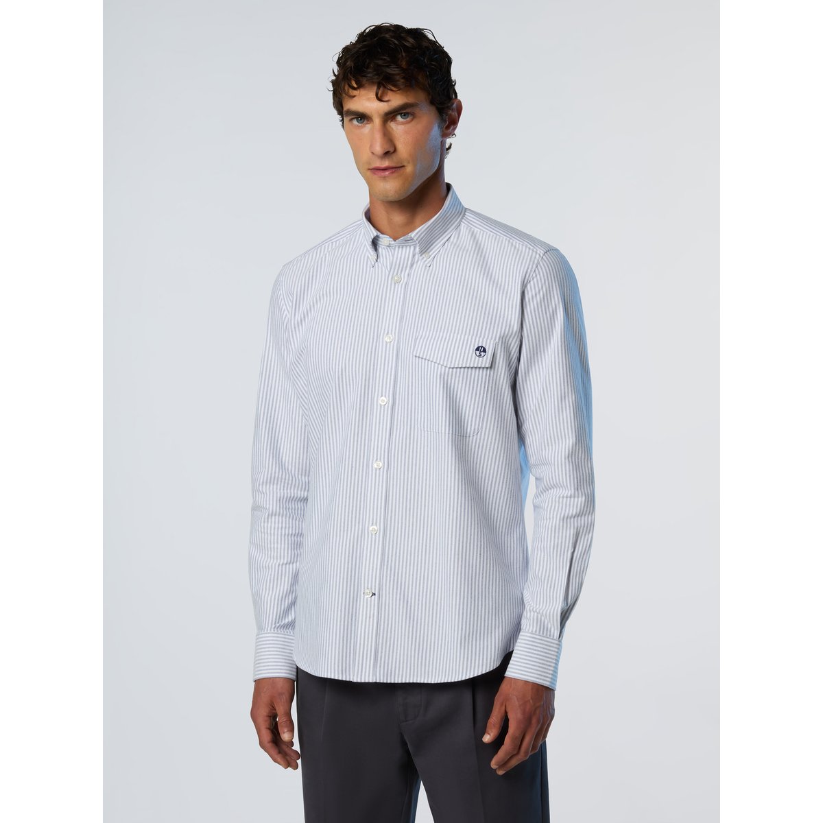 Chemise Oxford rayée brossée blanc, NORTH SAILS
