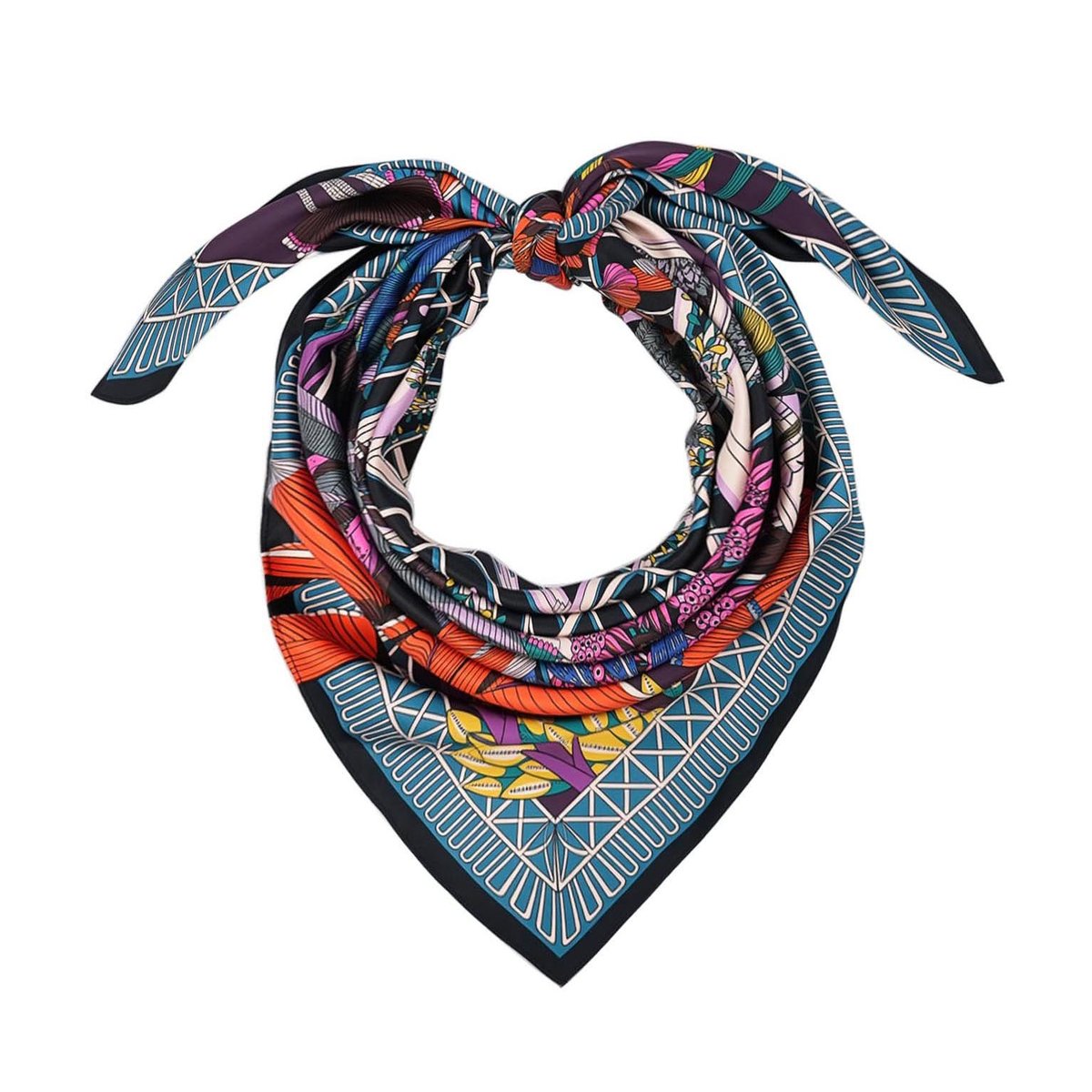 Foulard Medium à motifs JARDIN D'HIVER noir, WILD
