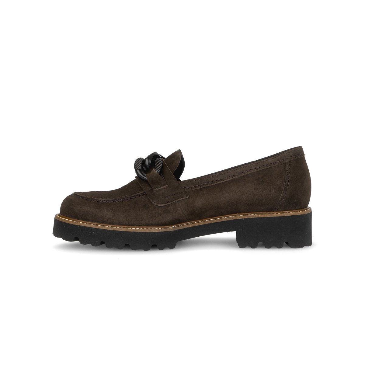Mocassins en cuir à talon décroché velours, GABOR