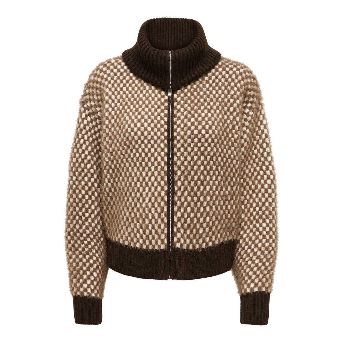 Gilet zippé imprimé imprimé marron, ONLY