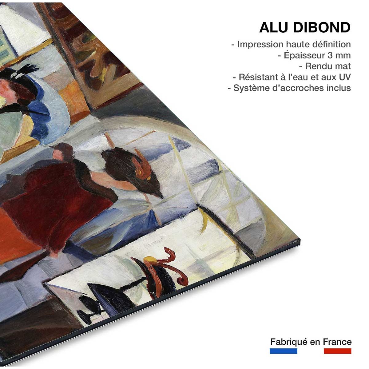 Tableau d'art d' August Macke La Boutique de Mode tableau alu dibond, HEXOA