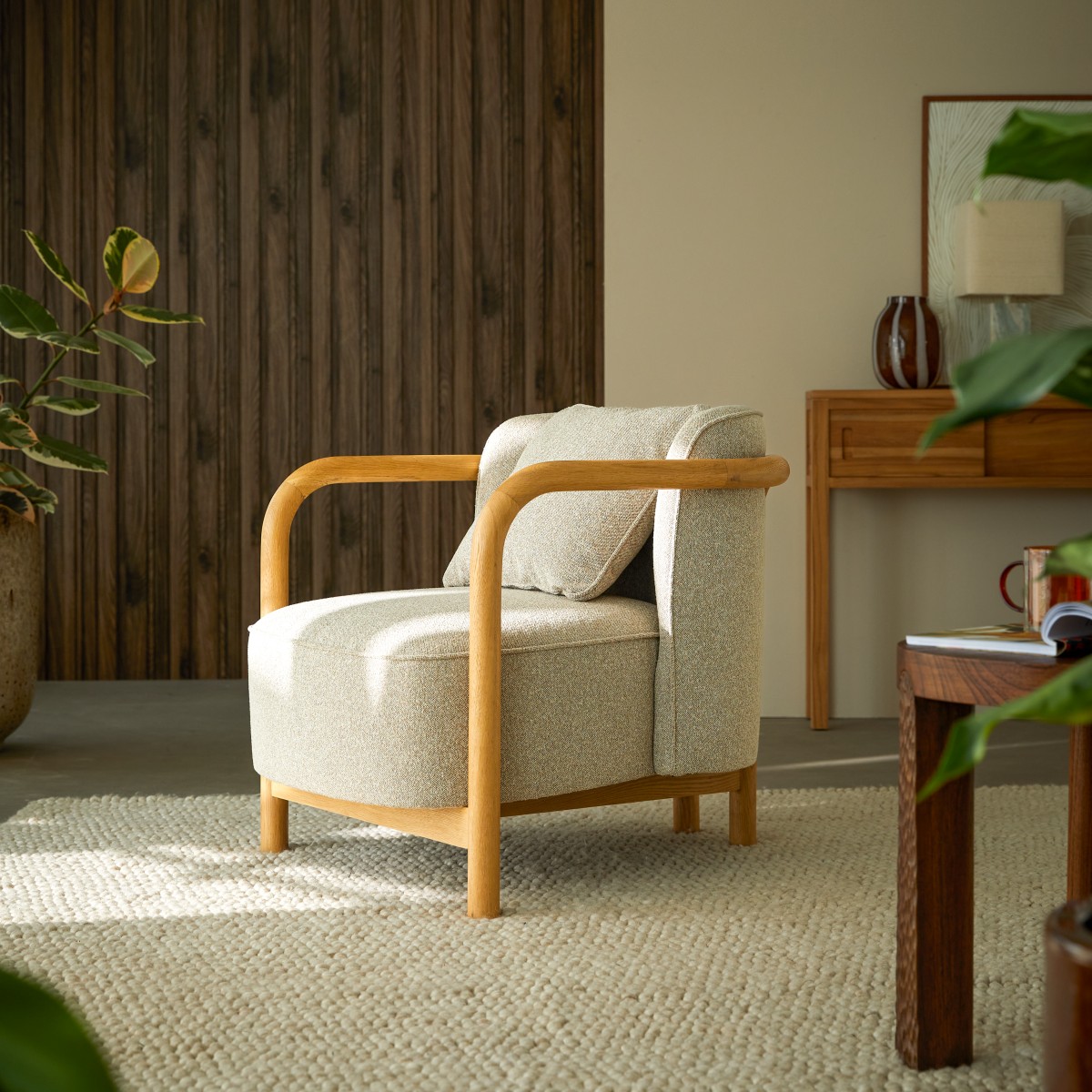 Fauteuil en Tissu, LYA gris, TIKAMOON