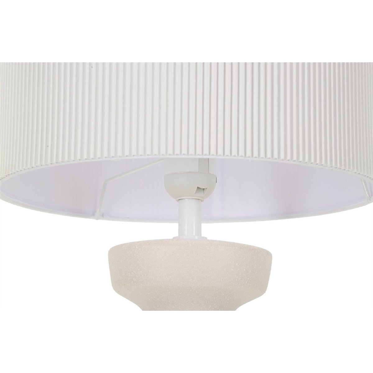 Lampe à poser céramique abat-jour plissé MODERN blanc et doré, RECOLLECTION
