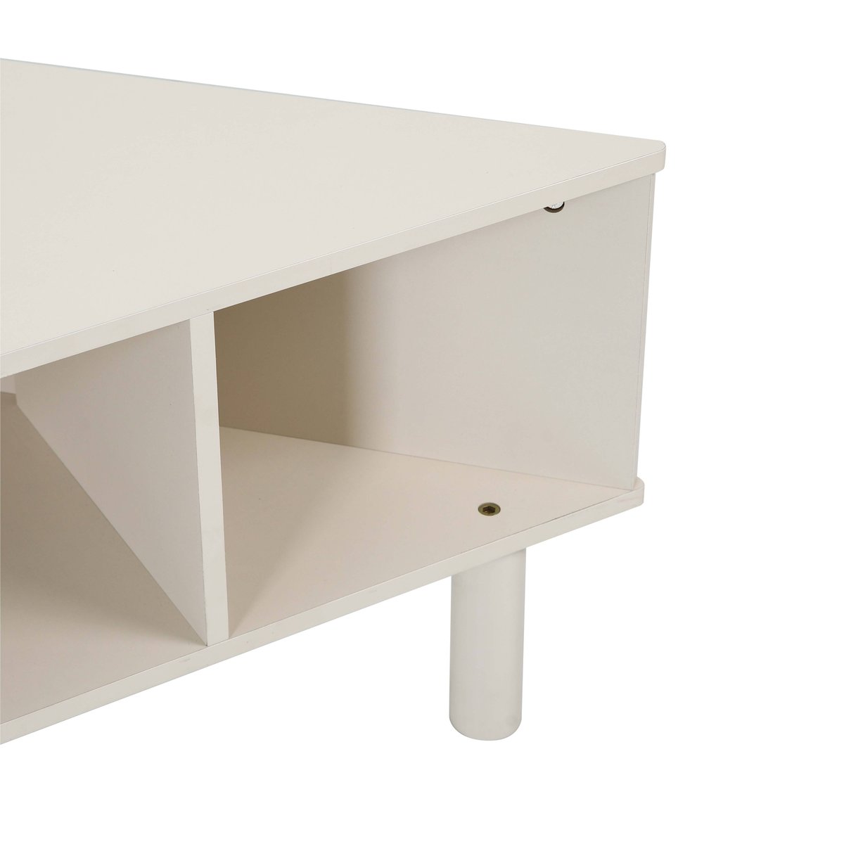 Meuble TV d'angle coloré 120 cm, BRADY crème, OVIALA