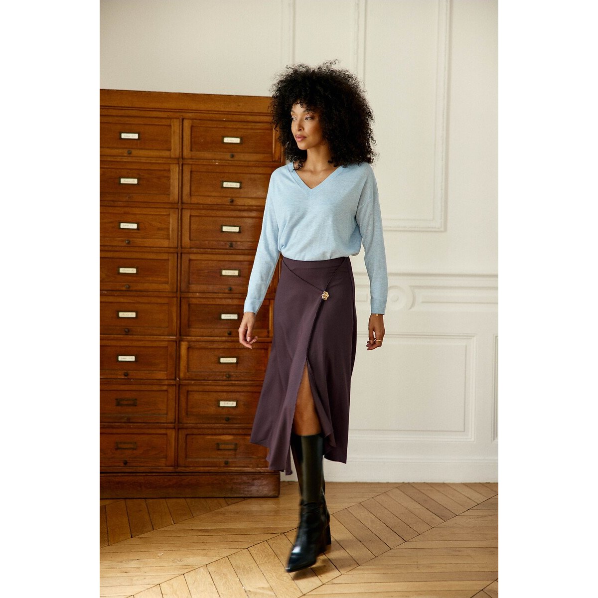 Gonna longuette morbida, JORIE marrone, LA PETITE ETOILE