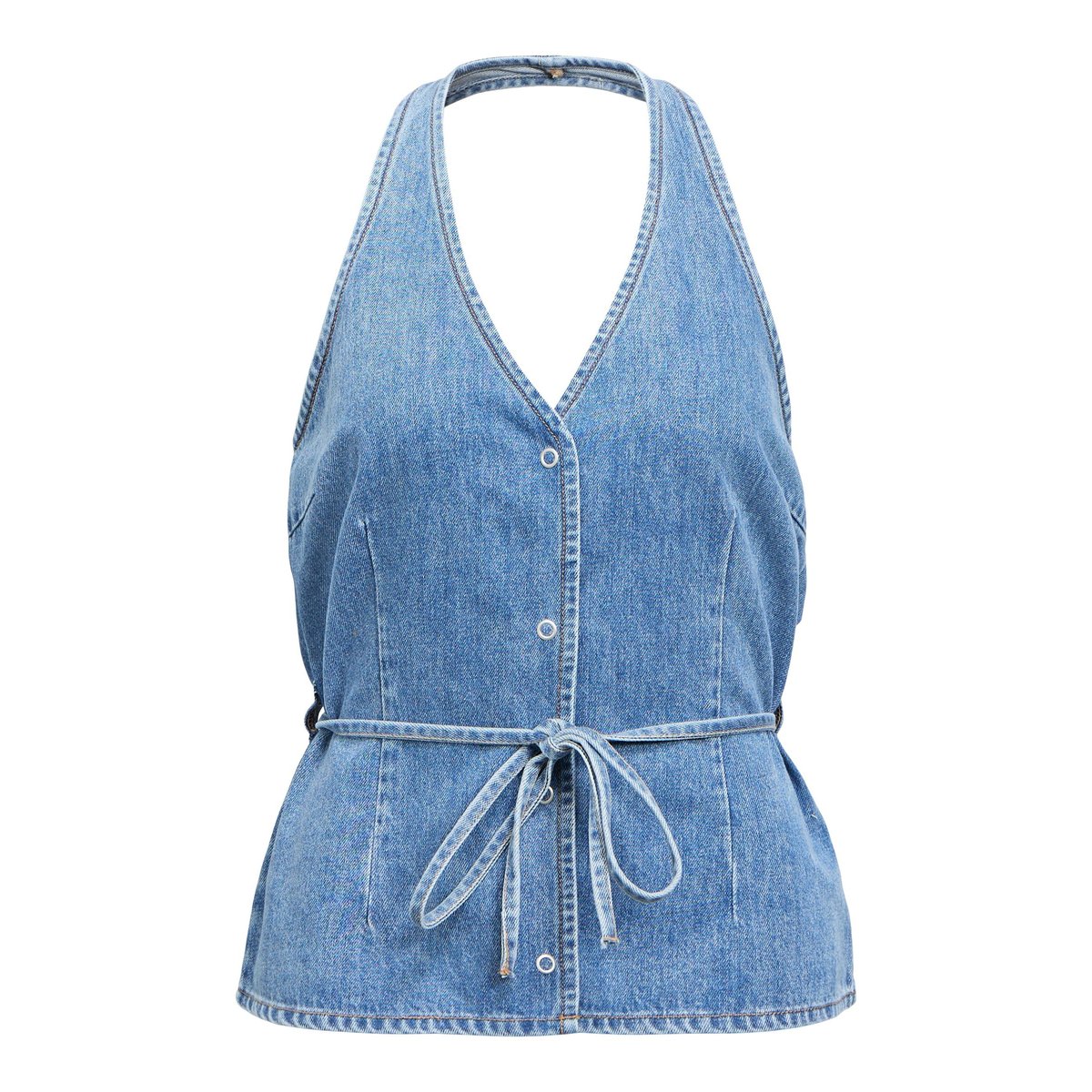 Top medium blue denim, OBJECT