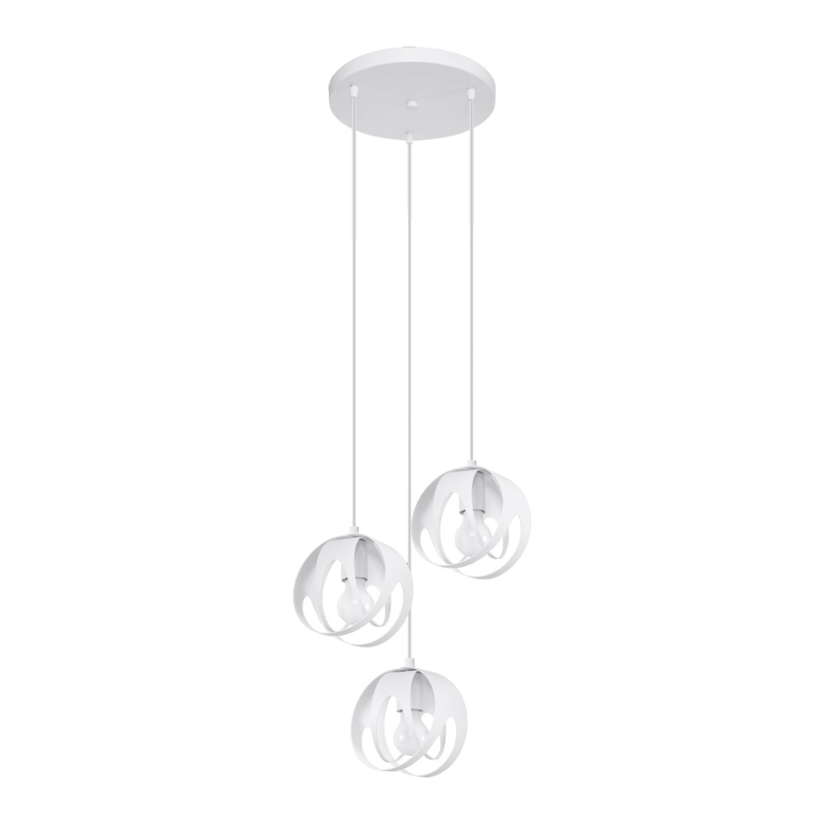Suspension Acier Blanc E27 3 Tulos blanc, EDEN
