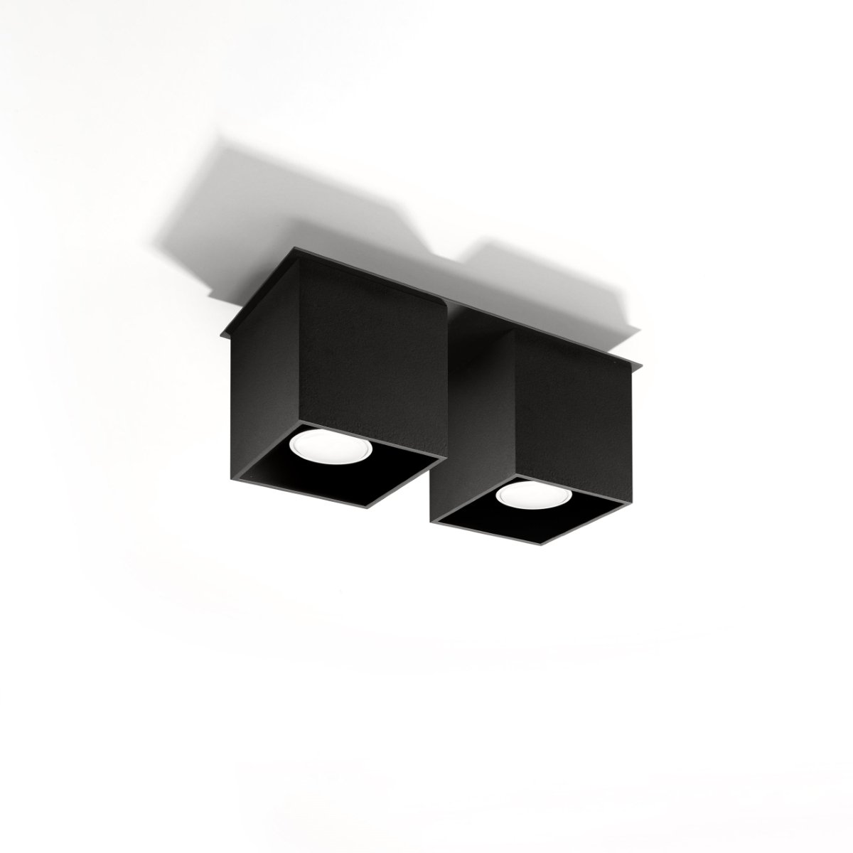 Plafonnier Aluminium Noir GU10 2 Quad 2 noir, EDEN
