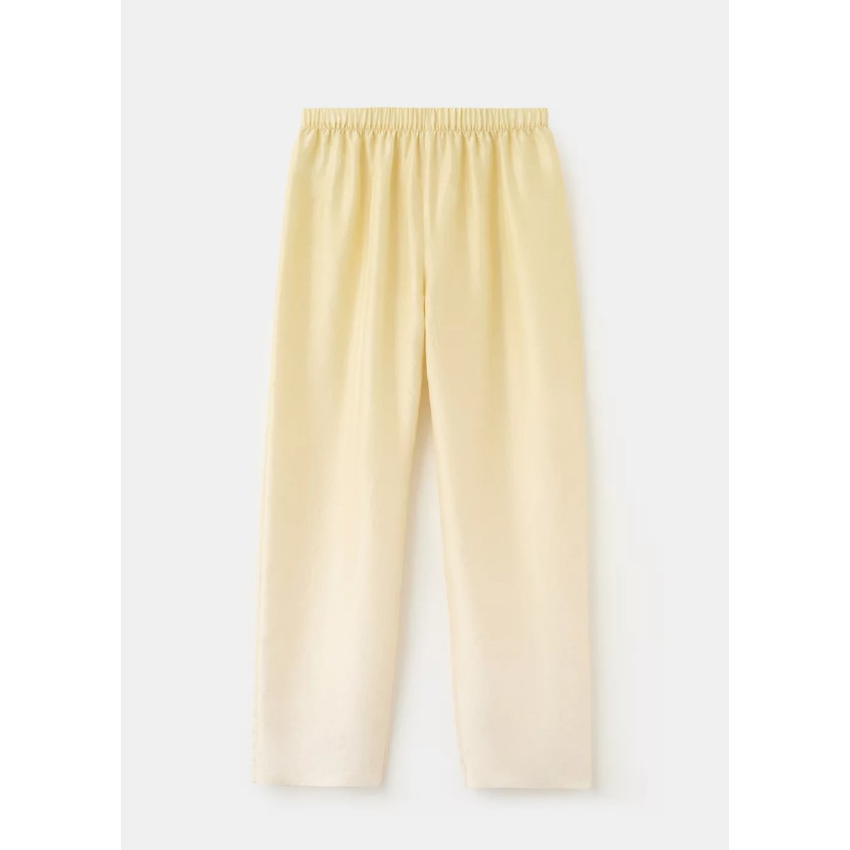 Pantalon soie dégradé jaune pastel, MANGO