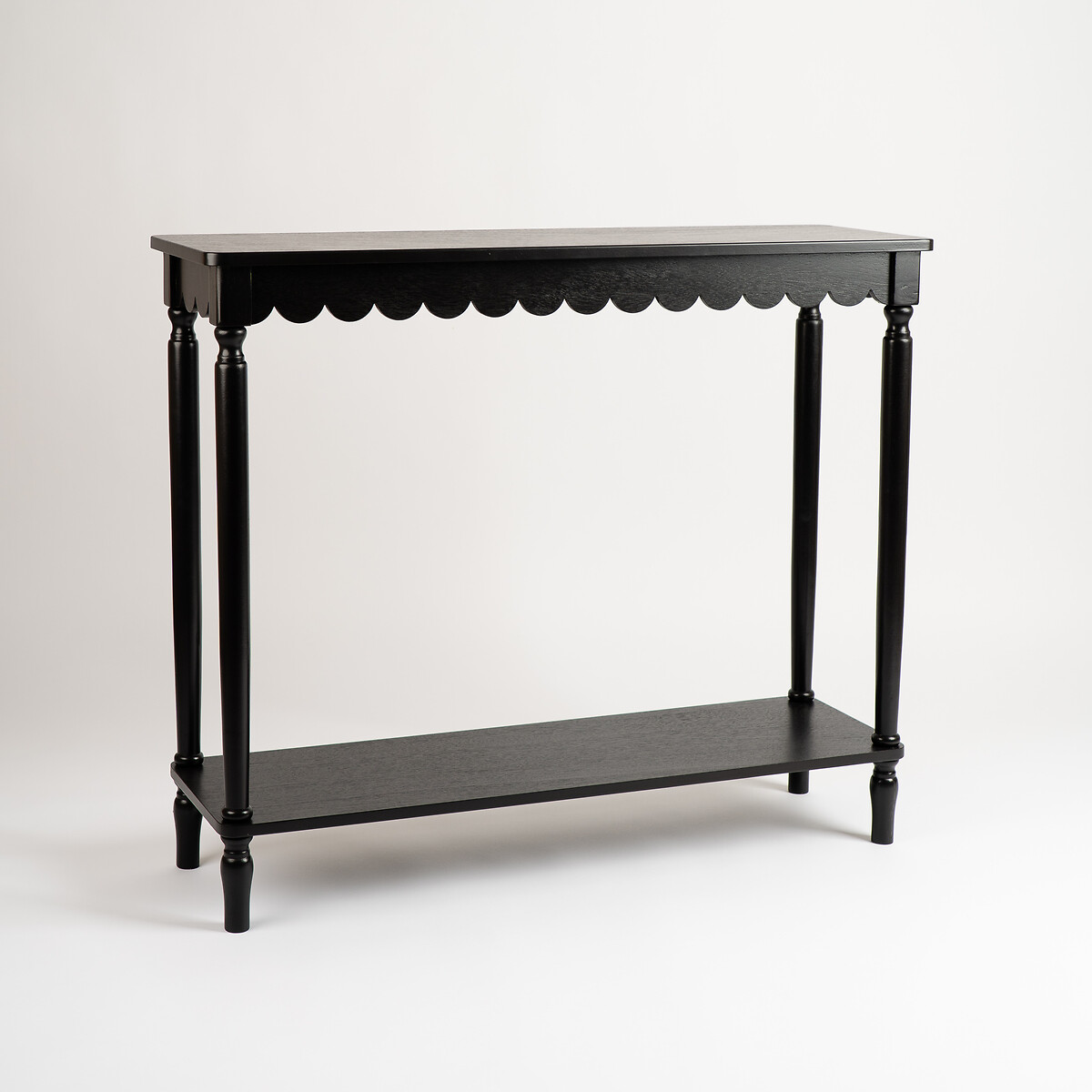 Elms Scalloped Edge Console Table black, SO'HOME