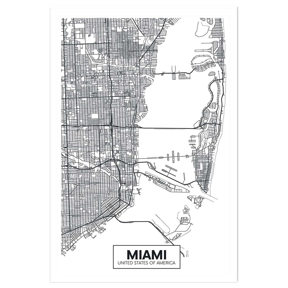 Affiche graphique miami usa affiche seule, HEXOA