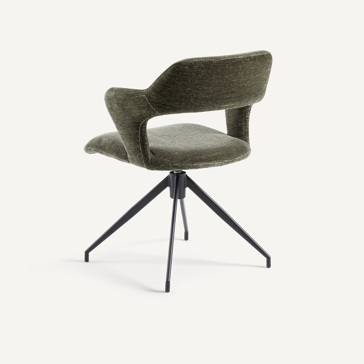 Fauteuil de table pivotant en velours, ASYAR kaki, AM.PM