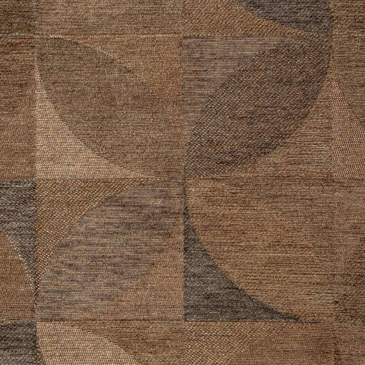 Tapis rectangulaire int. extérieur, RONDO marron ambre aux nuances beige et gris, RECOLLECTION
