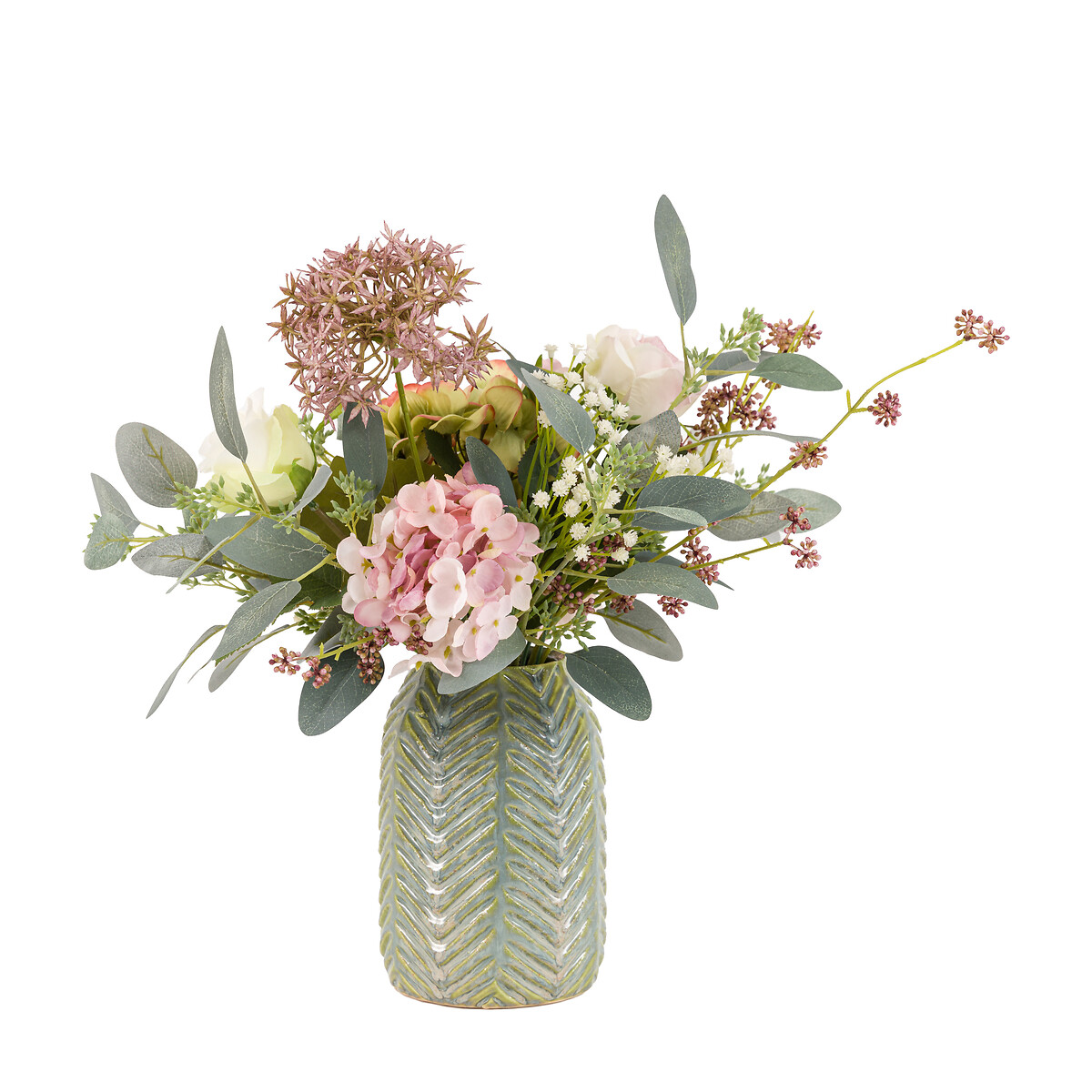 Hydrangea Arrangement in Ceramic Vase green, ÉDITÉ