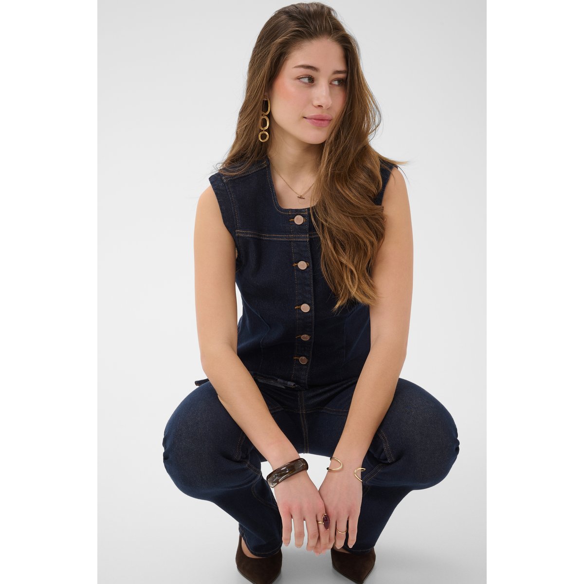 Manteau bleu cape breton rinse blue denim, CREAM