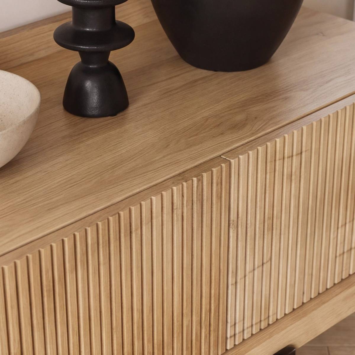 Meuble TV en bois de manguier ALEXIS bois clair, MADE IN MEUBLES