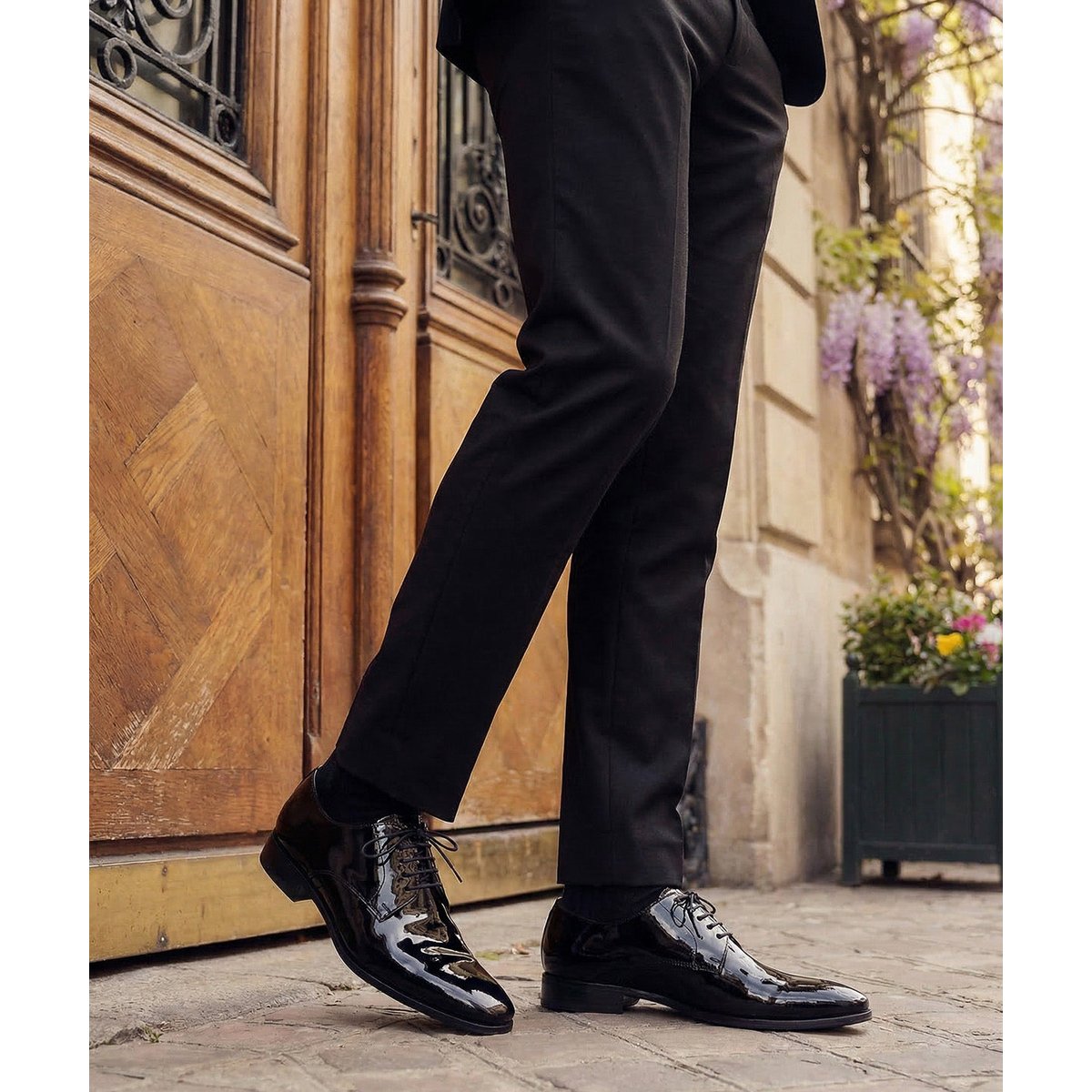 Derby cuir vernis CAMPOLI vernis noir, FINSBURY
