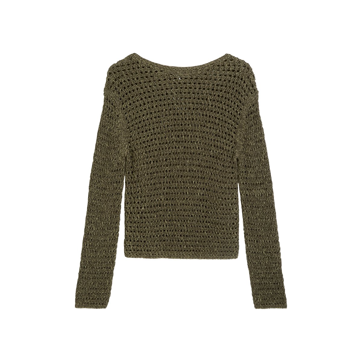 Pull en résille regular en mélange de coton bio vert, MARC O'POLO
