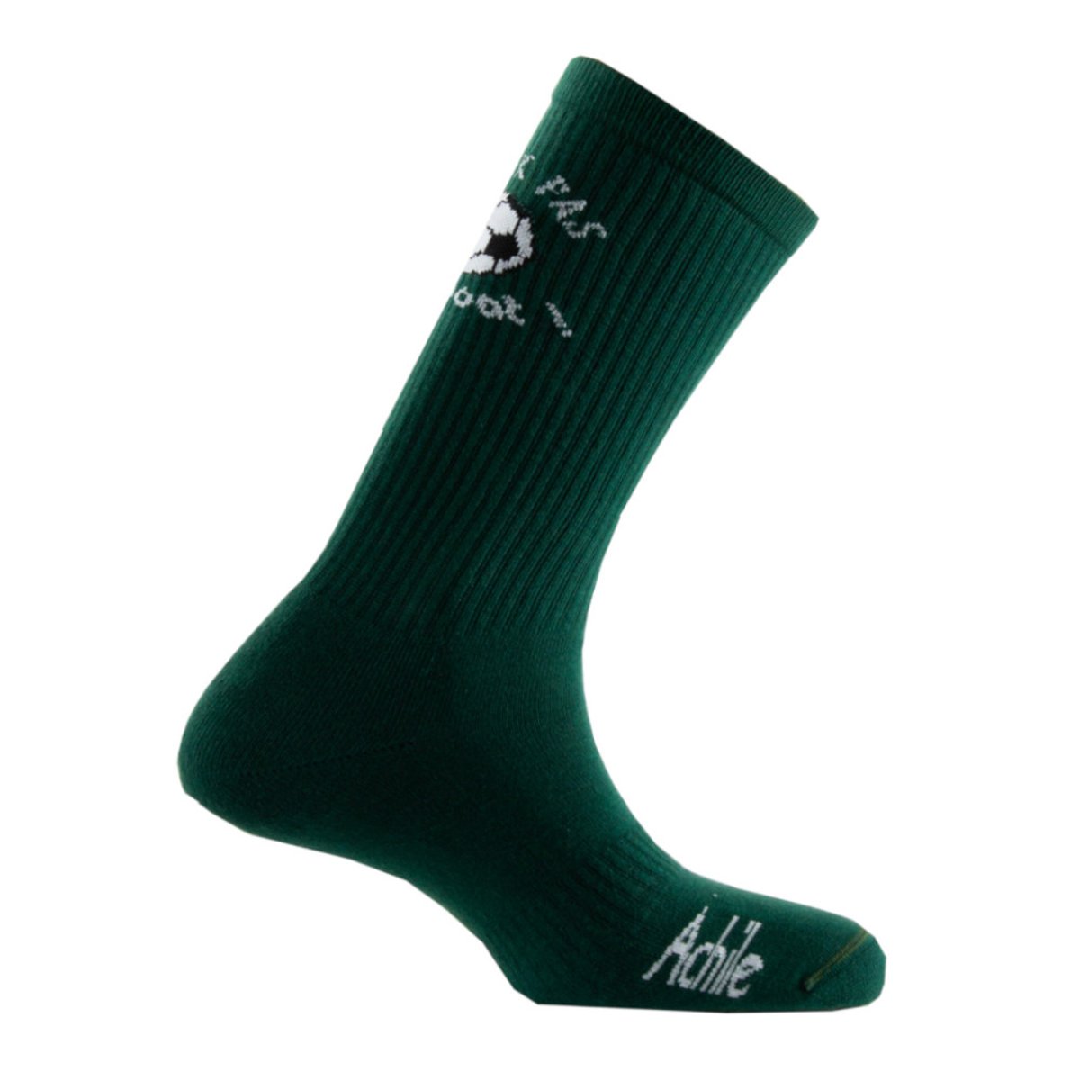 Mi-chaussettes Humoristique en Coton Achile Made in France vert, ACHILE