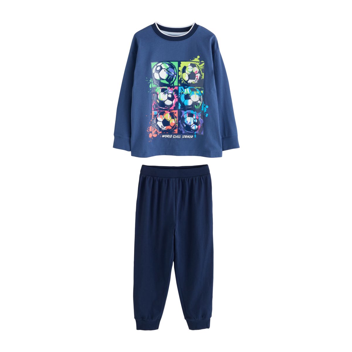 Pyjamas à manches longues, lot de 2 football de la marine arc-en-ciel, NEXT