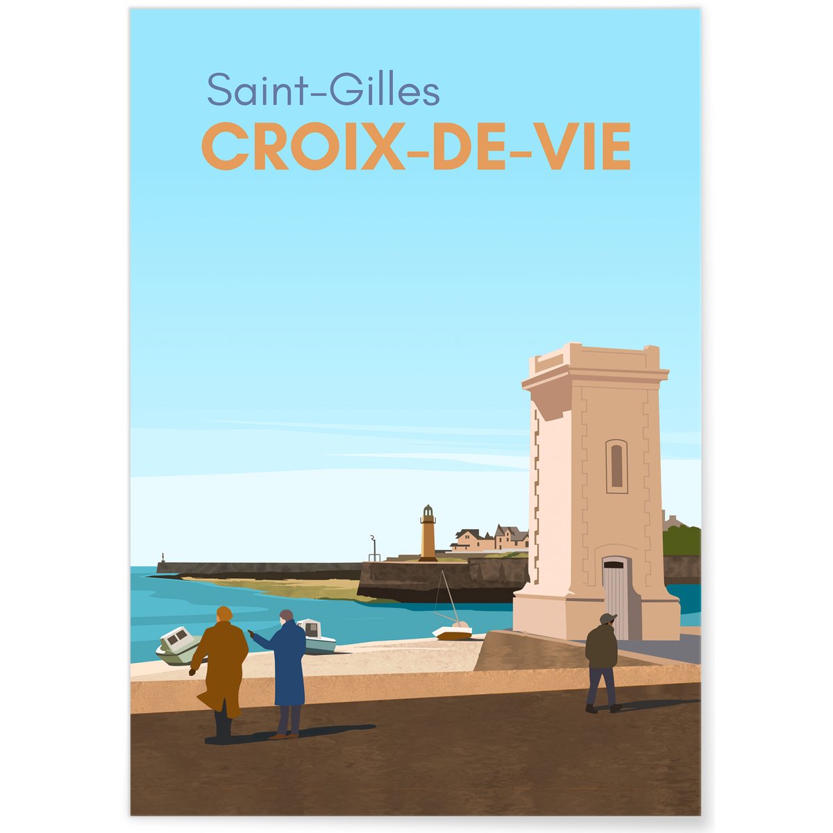 Affiche ville Saint-Gilles-Croix-de-Vie blanc, L'AFFICHERIE