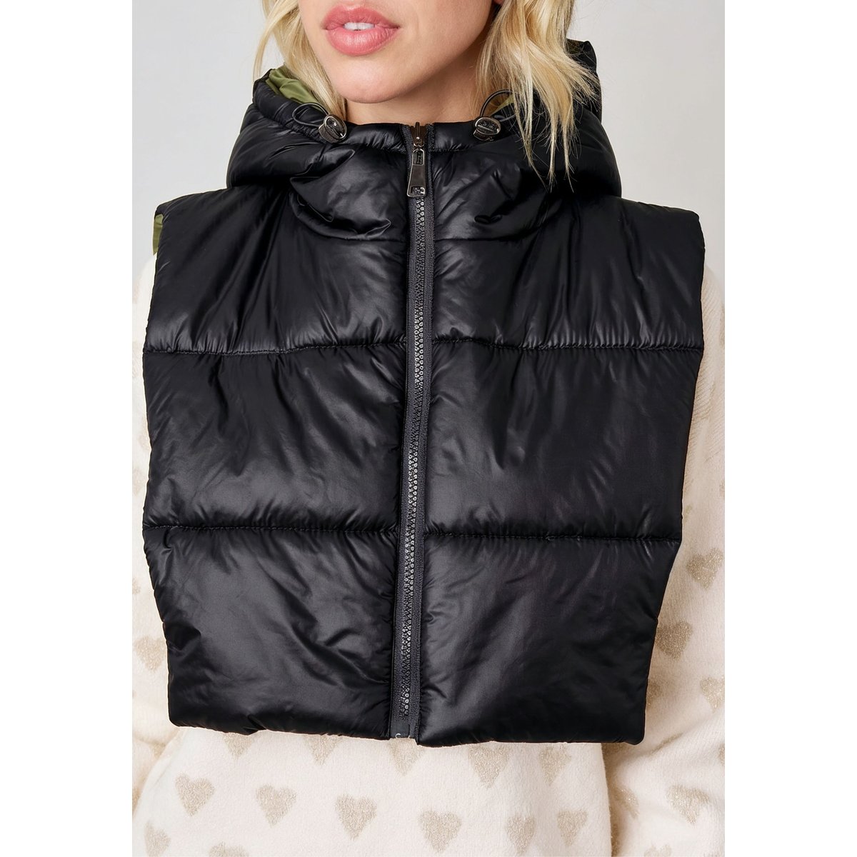 Tour de cou réversible matelassé femme ANDRIVA black, DEELUXE