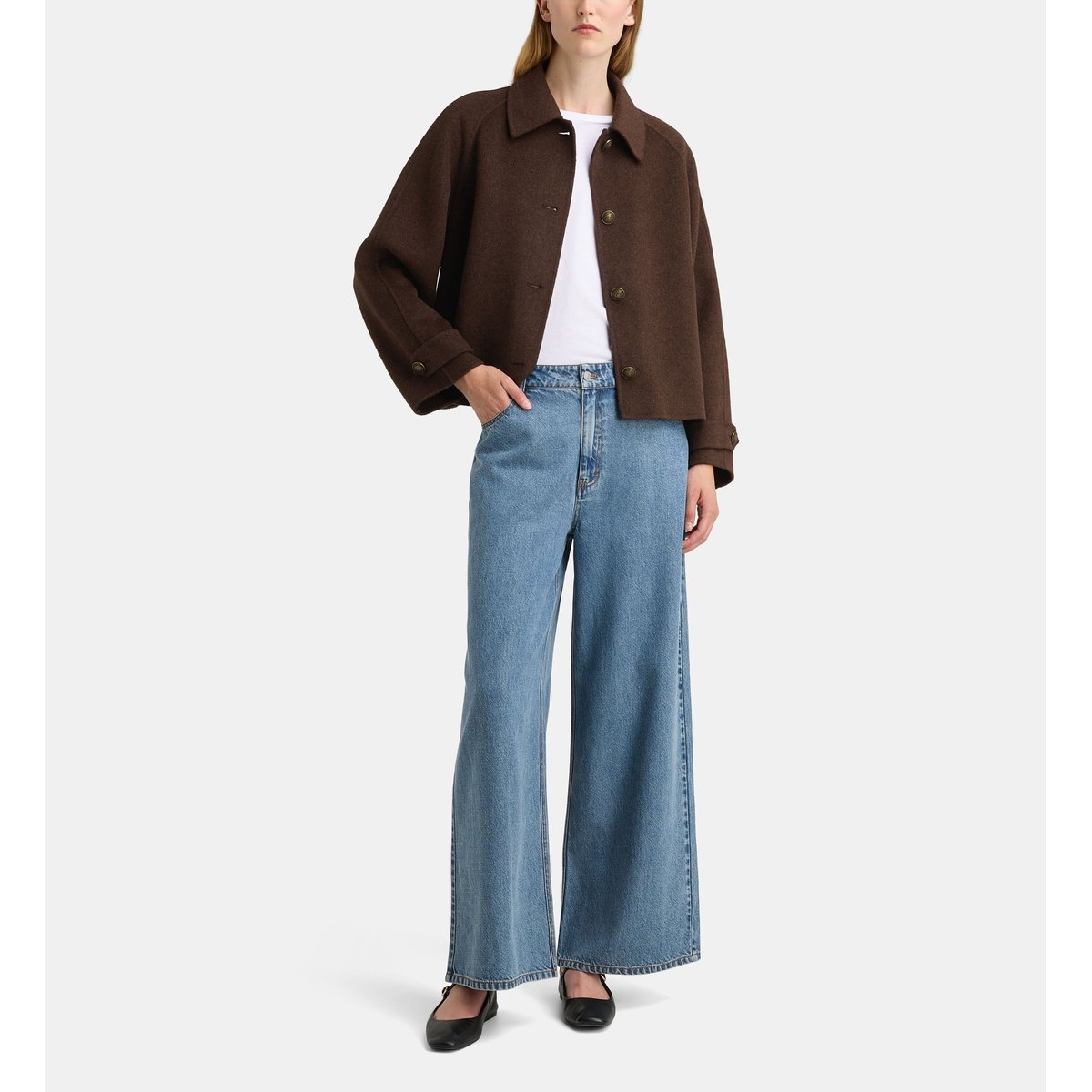 Blouson arthur new ample et court en laine taupe, GALERIES LAFAYETTE