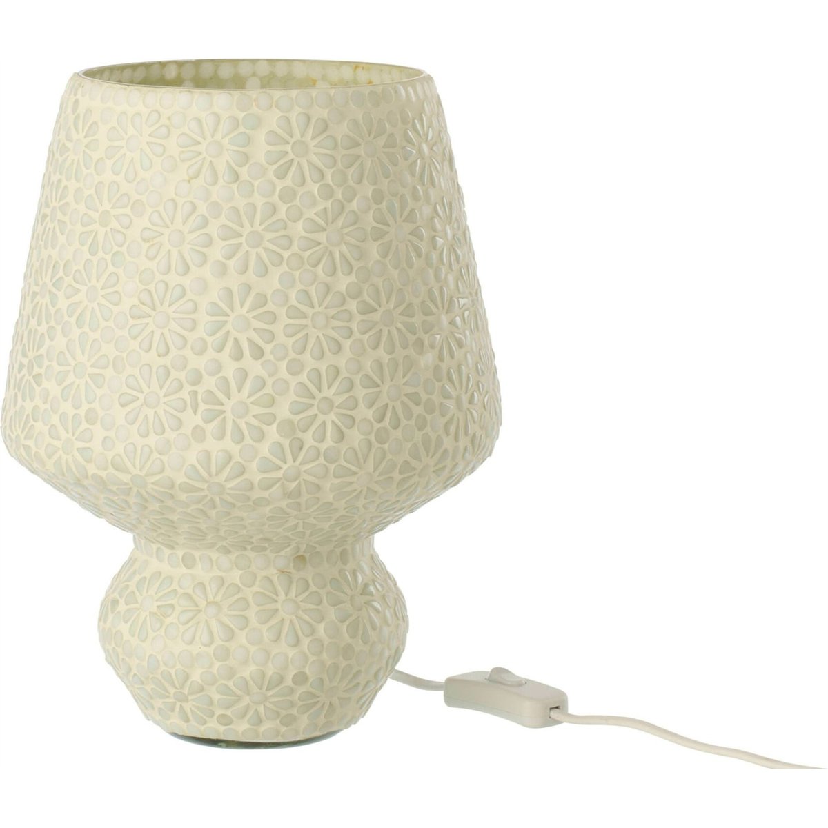 Lampe de table mosaïque en verre blanc et vert clair, RECOLLECTION