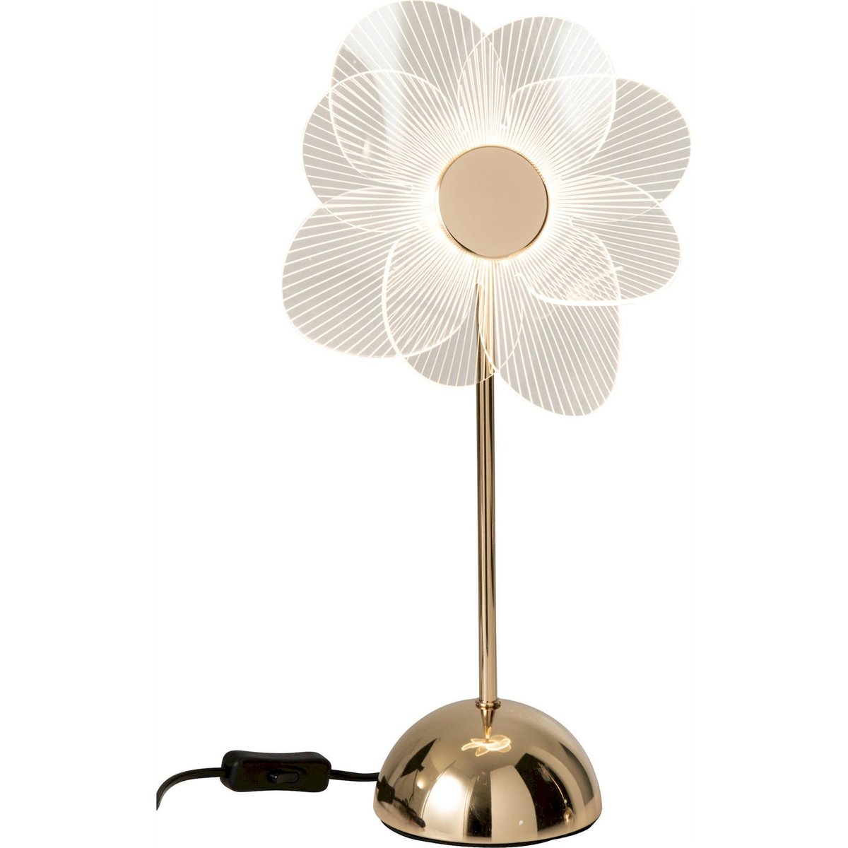 Lampe de table fleur en métal doré et blanc, RECOLLECTION