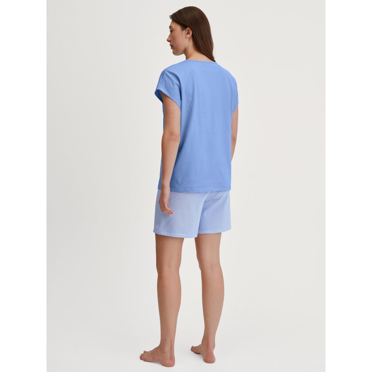 Pyjama court manches courtes Coton LOVELY NIGHTS hydrangea blue (, CALIDA