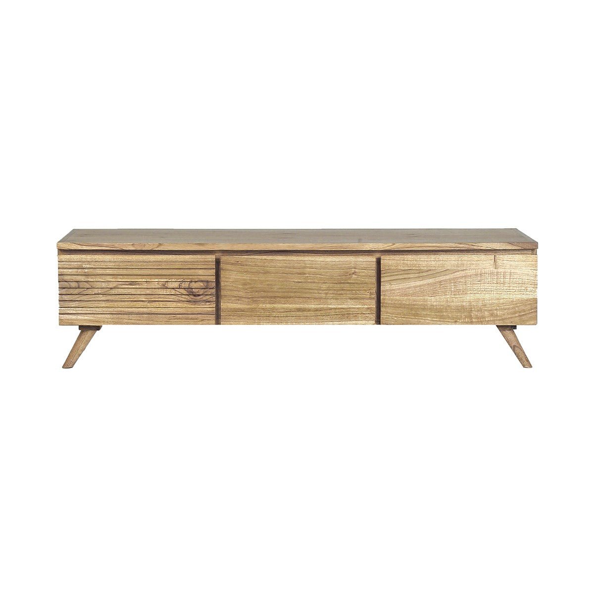 Meuble TV en bois massif 150 cm 3 portes  ODDA naturel, BERAH GETAH