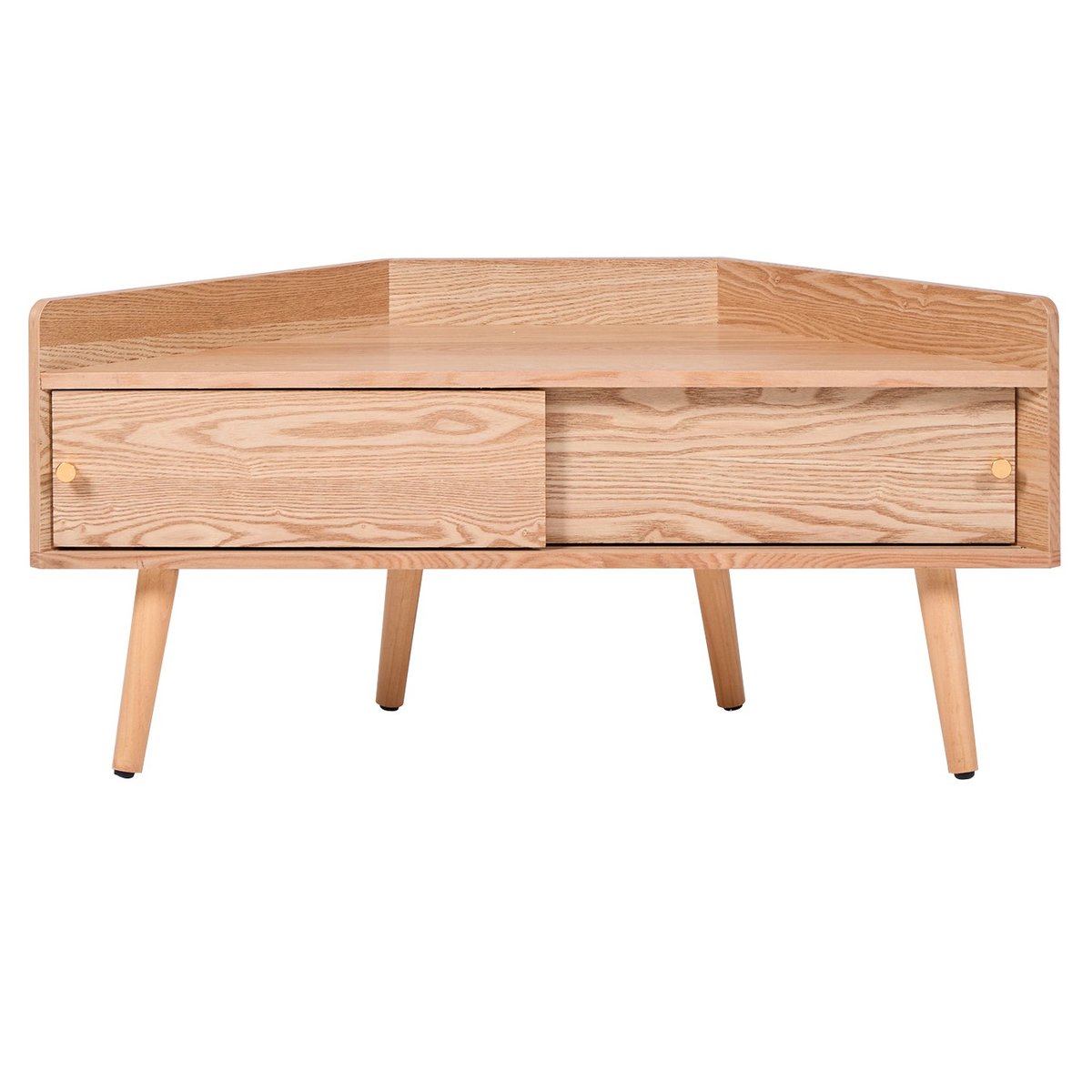Meuble TV d'angle 2 portes, bois, TORUN marron, NORDLYS