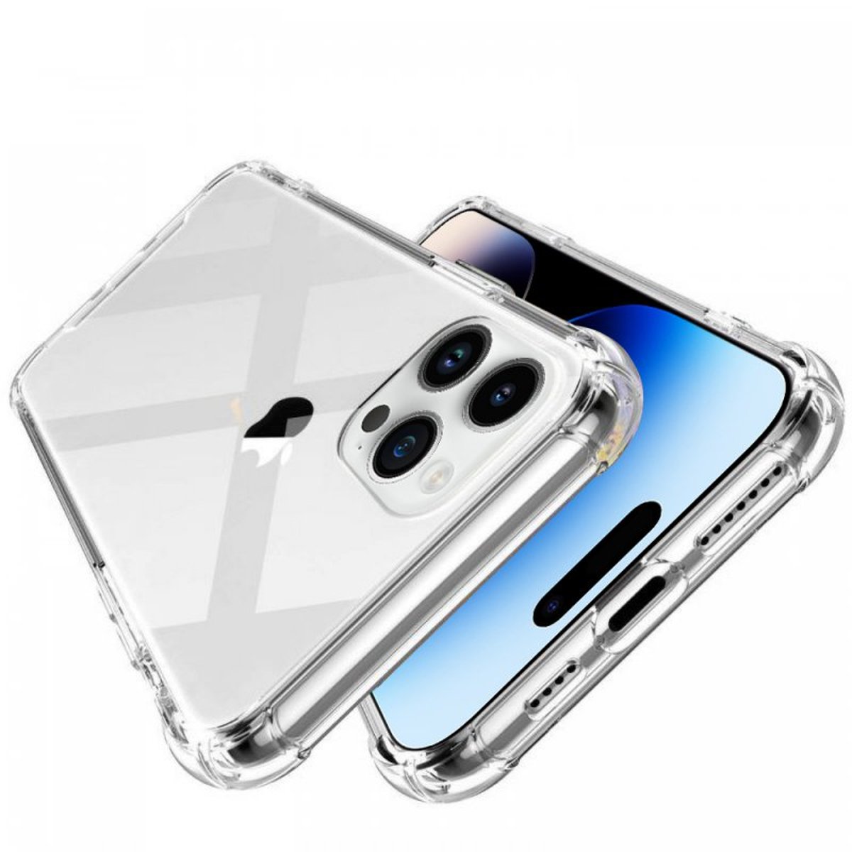 Coque iPhone 14 Pro Max antichoc + 2 vitres transparent, EVETANE