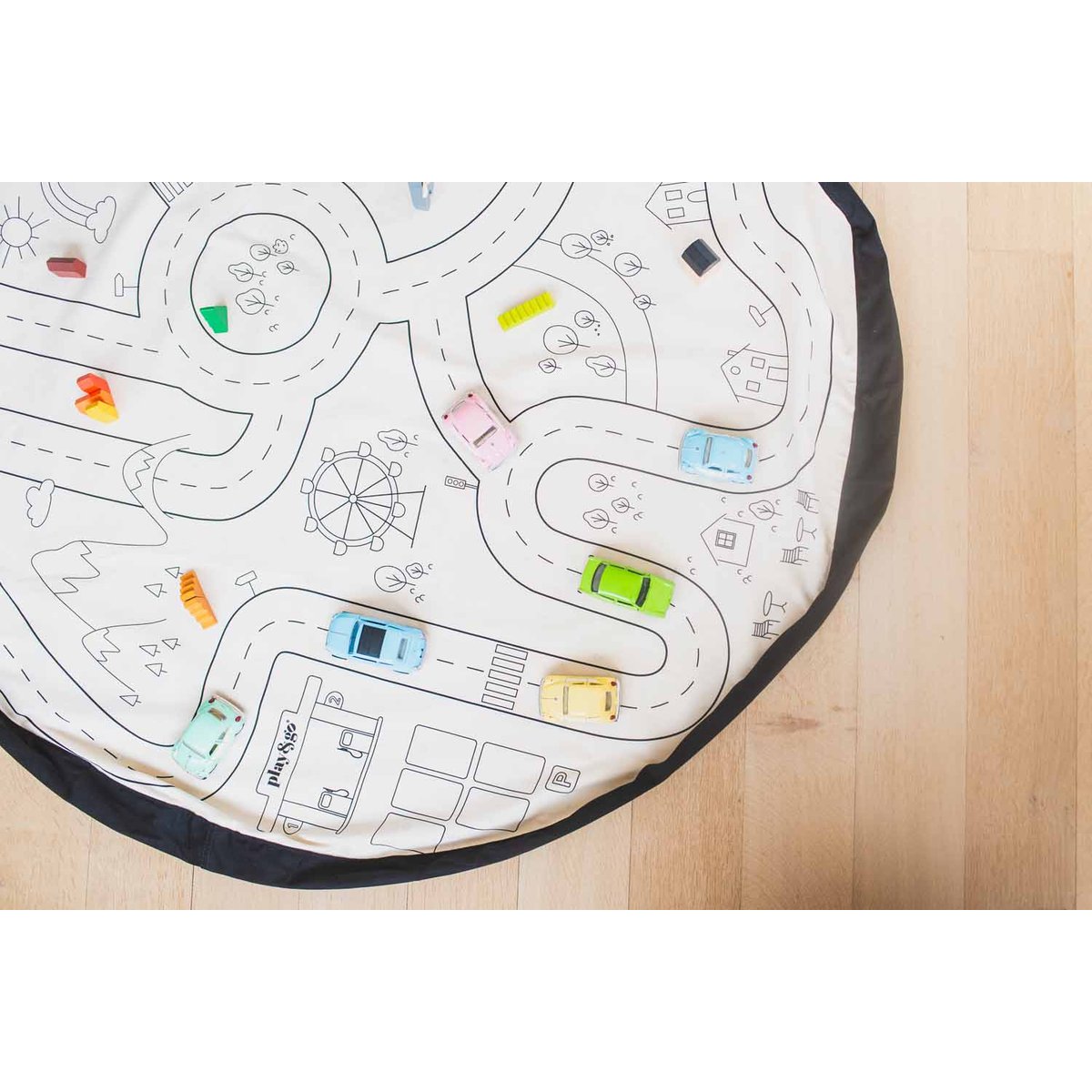 play&go - tapis de jeu & sac à jouets - playville ecru/noir, PLAY ET GO