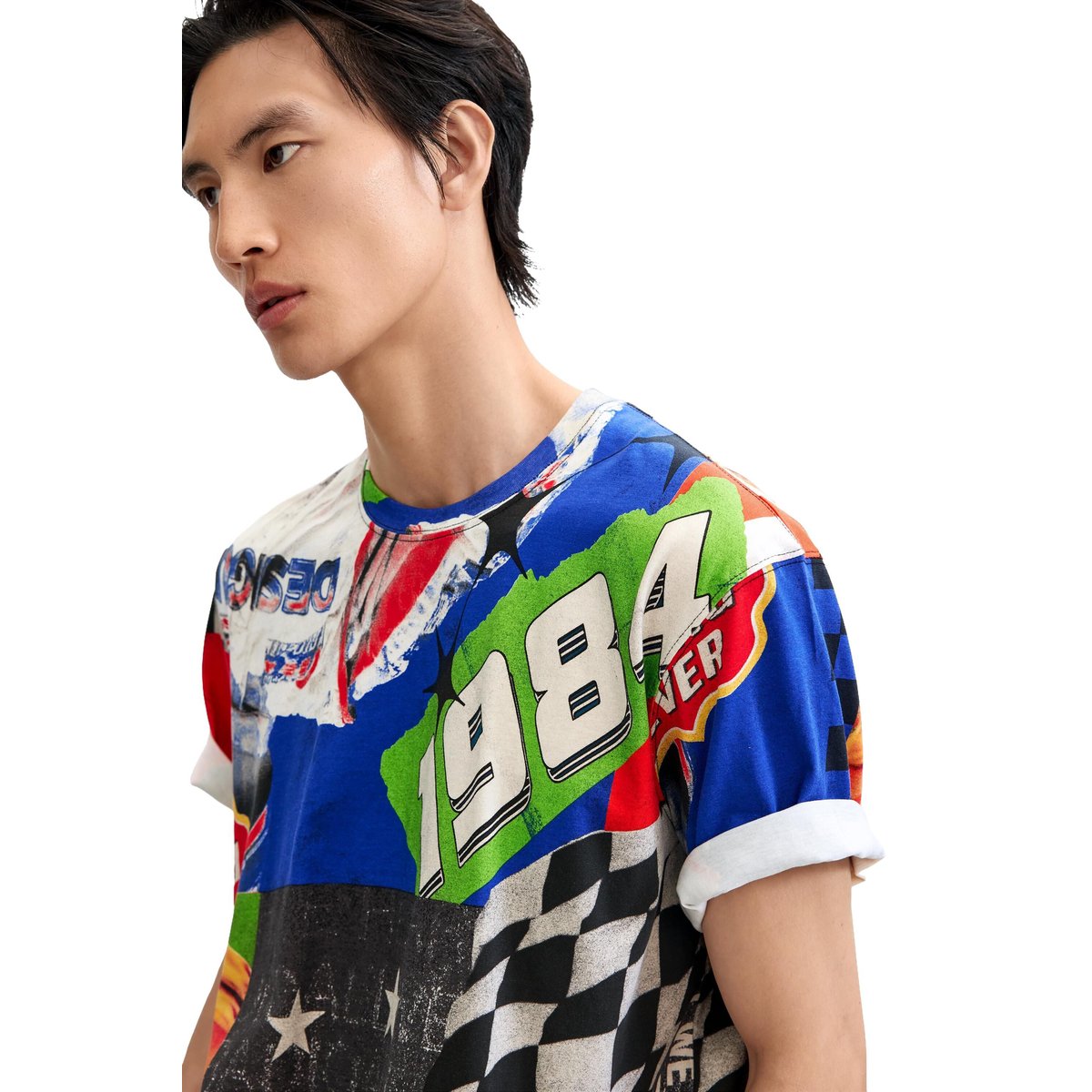 T-shirt imprimé racing rouge, DESIGUAL