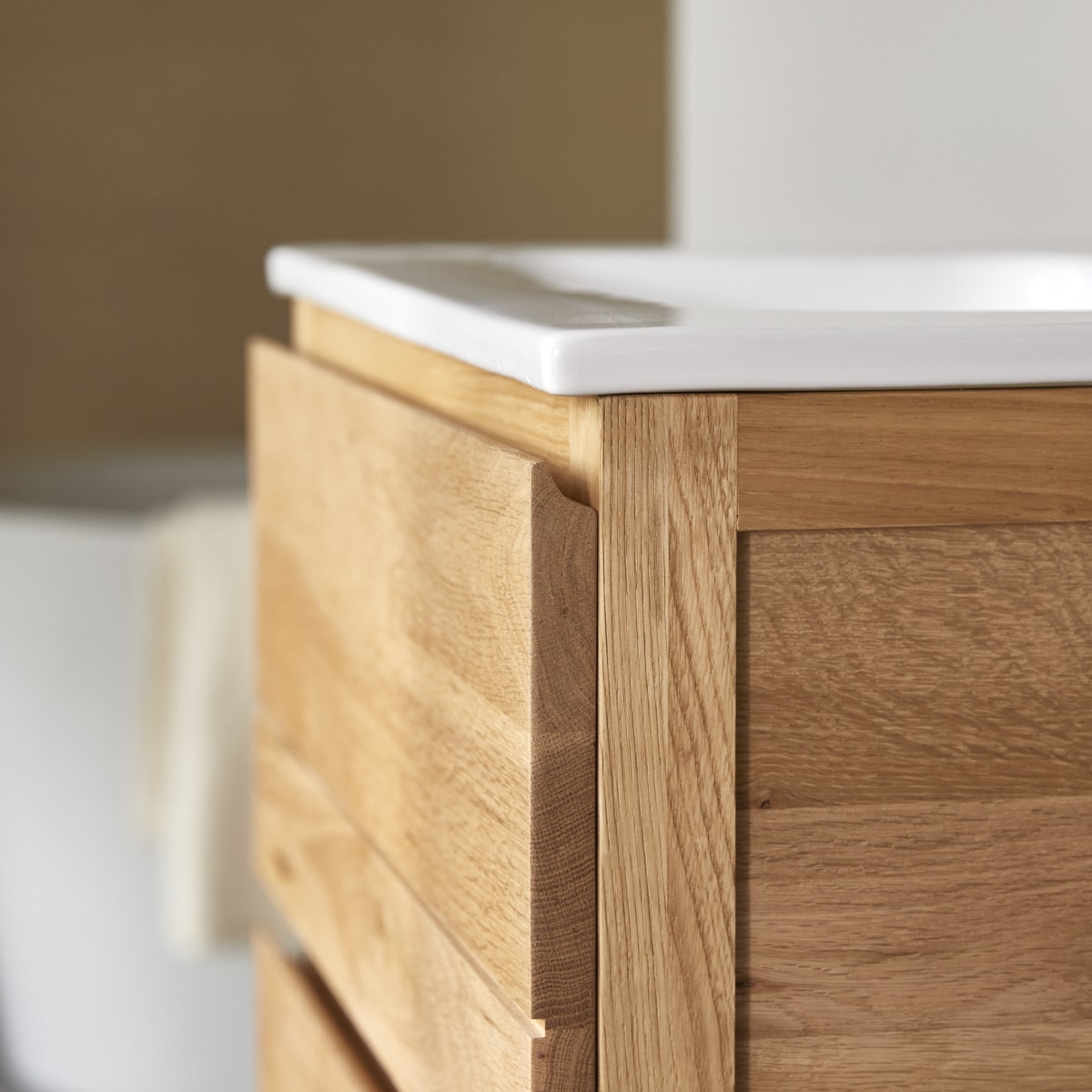Meuble Salle De Bain en Chêne massif, EASY naturel, TIKAMOON
