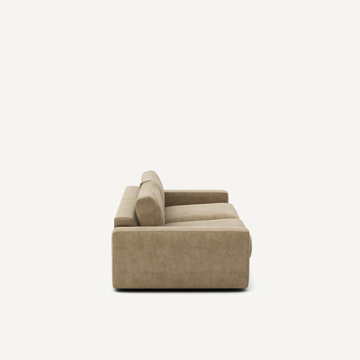 Canapé convertible en velours stonewashed, SKANDER gris shiitaké, AM.PM