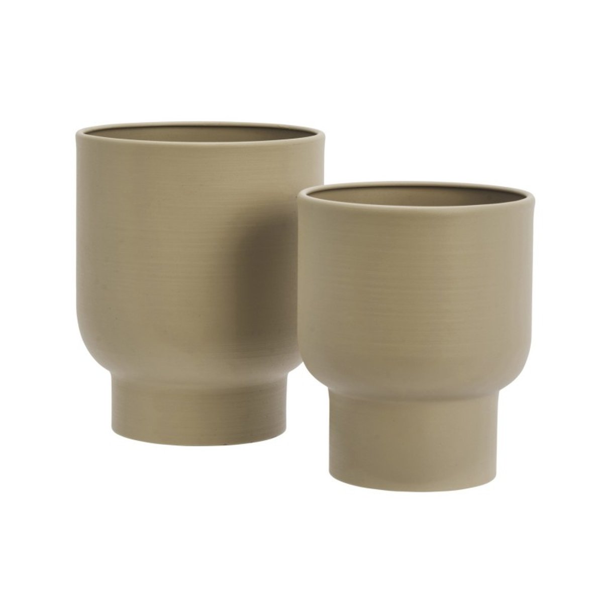Cache-pot design métal set de 2 beige, MADAM STOLTZ